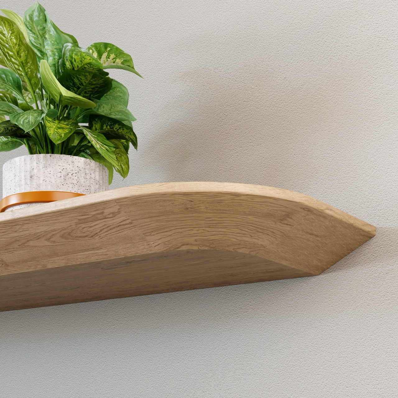5116 - Wandplank rond verjongd - Eiken - 30 mm dik - online kopen -
